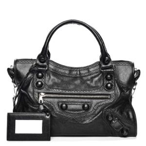 Balenciaga Black Leather Shoulder Bag